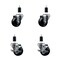 Service Caster 3'' Soft Rubber Wheel Swivel 1-3/8'' Expanding Stem Caster Set 2 Brakes, 4PK SCC-EX20S314-SRS-2-TLB-2-138 - alternate 1